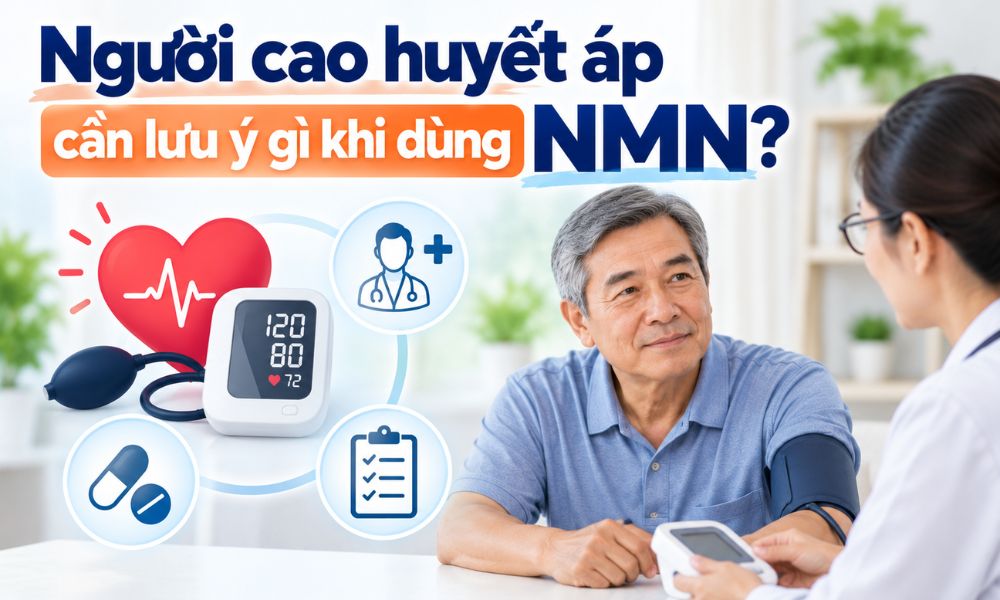 Người cao huyết áp cần lưu ý gì khi dùng NMN, theo dõi huyết áp và thuốc điều trị khi bổ sung NMN