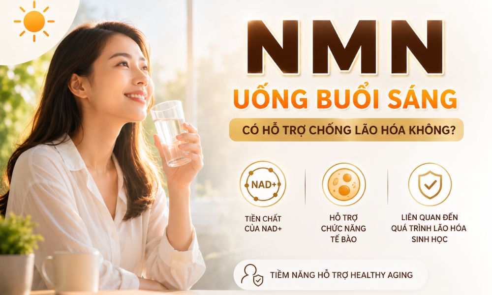 NMN uống lúc nào tốt? NMN uống buổi sáng và vai trò của NAD+ trong healthy aging